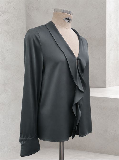 Camicia volant raso MARELLA EMME | EMMAGGRAVIVERDE MUSCHIO